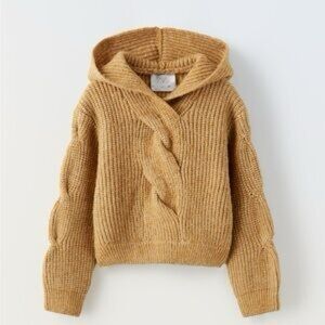 | Zara | Hooded Cable Knit Sweater Kids Girls size 9/10